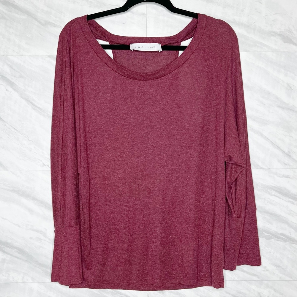IRO Jeans Danae Burgundy Wool Blend Top Large